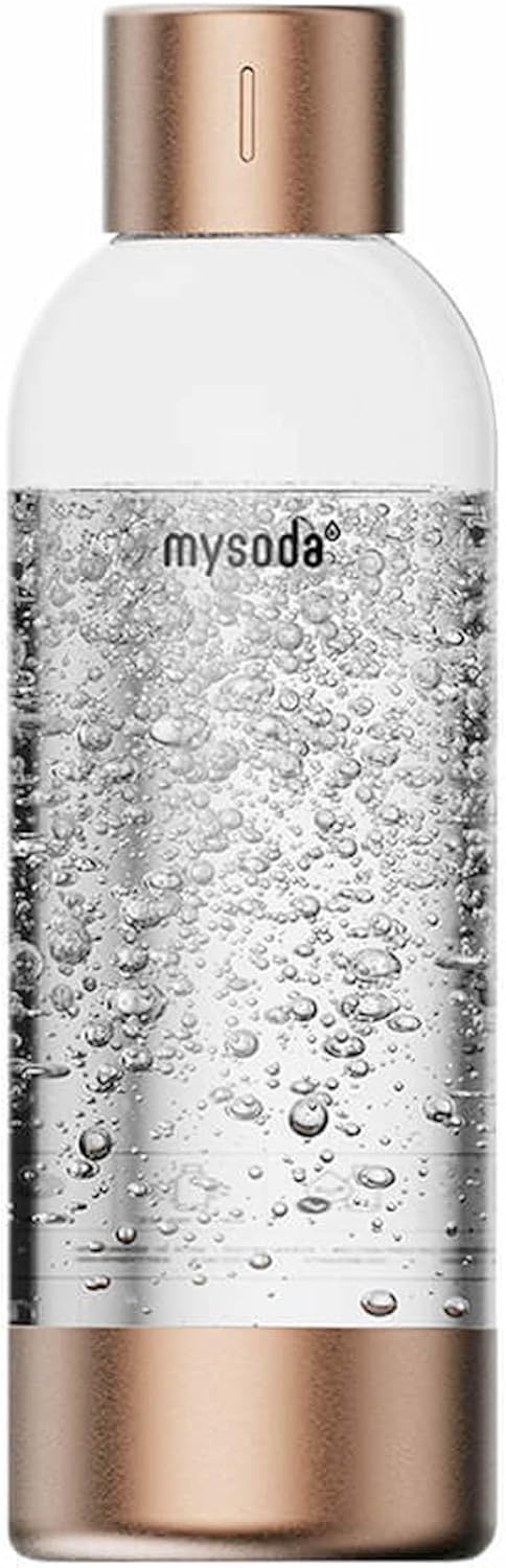 Mysoda Premium Carbonating Bottle 1L Copper - Compatible with MySoda and any brands - Quick-Lock Reusable Bottles - Lid and Base Made of Stainless Steel - BPA Free