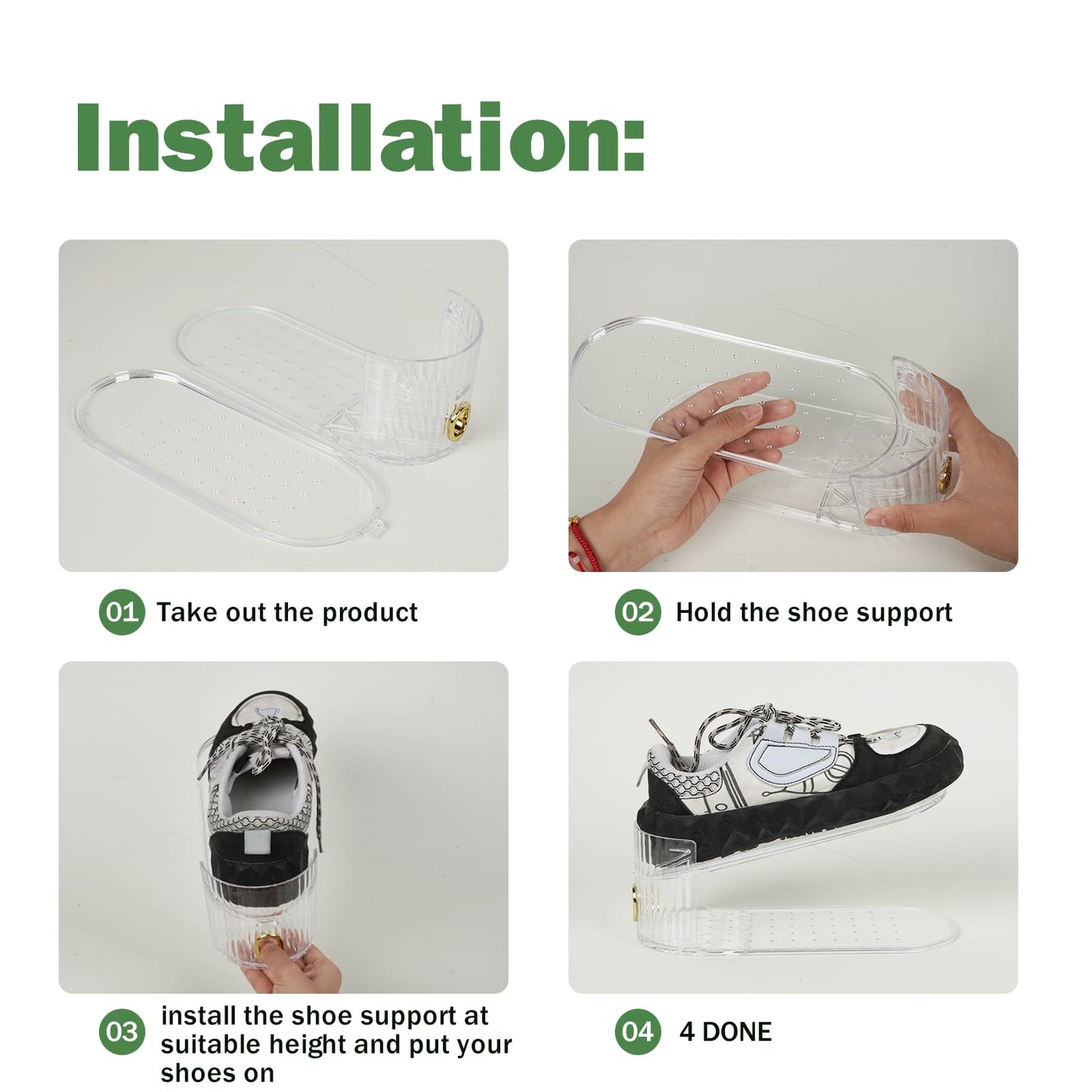 SummerVines Clear 10 Pack Shoe Slot Organizer, Shoe Stacker Organizer Holders for A Pair of Shoes