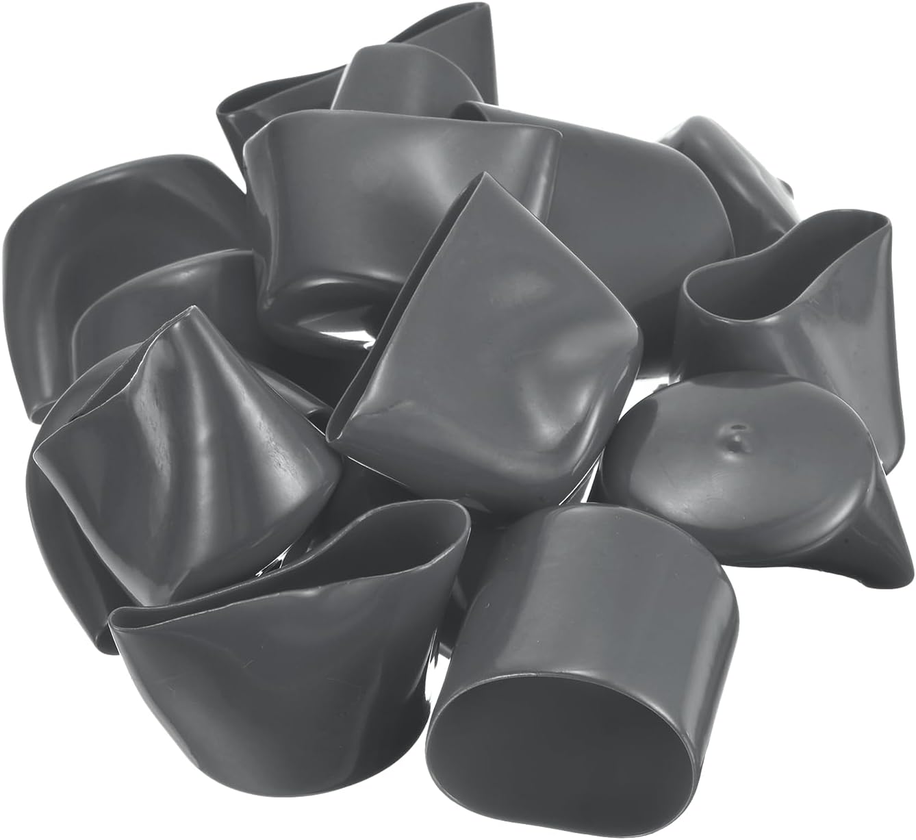 uxcell 20pcs Rubber End Caps 48mm ID Vinyl Round Tube Bolt Cap Cover Thread Protectors Dark Grey