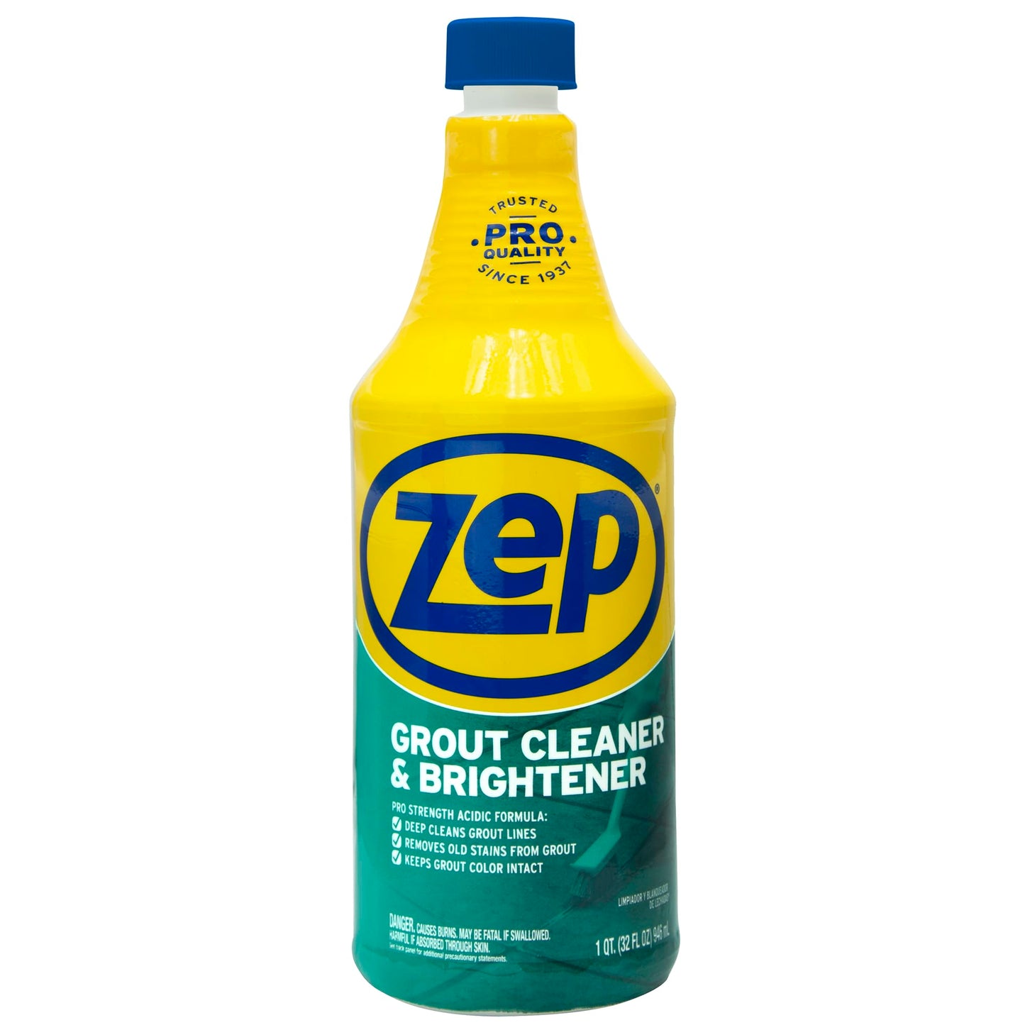 Zep Grout Cleaner and Brightener - 32 Ounce (1 Bottle) - ZU104632 - Deep Cleaning Formula Removes