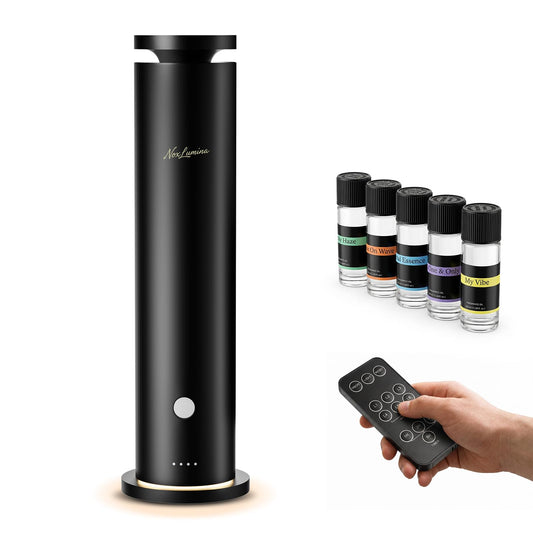 NoxLumina Waterless Diffuser Pro with 5 Scent Oils, Luxury Hotel-Class Essential Oil Diffuser