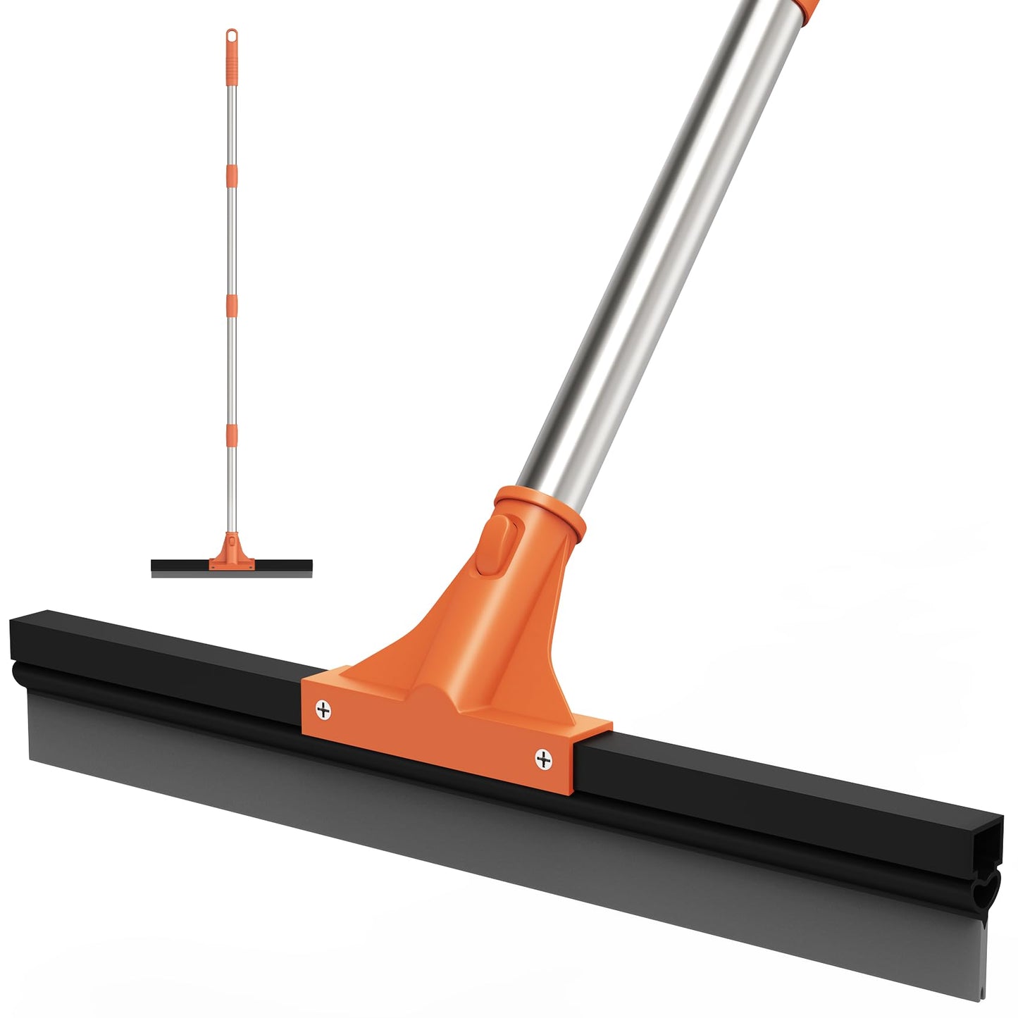 Floor Squeegee for Concrete Floor,18" Large Heavy Duty Squeegee for Floor, Rubber Broom with 62"