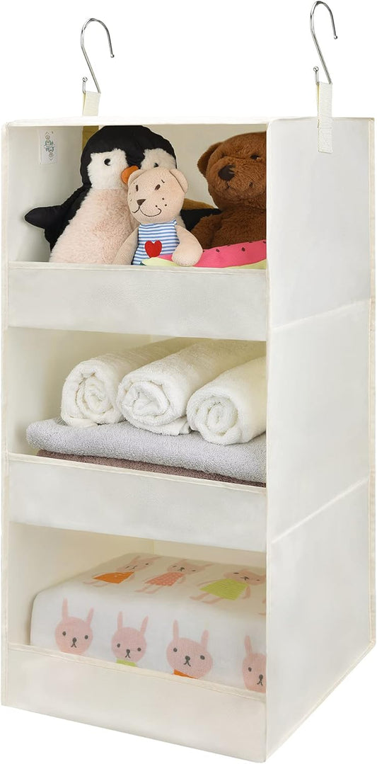 GRANNY SAYS 3-Shelf Hanging Organizer, Foldable Hanging Closet Storage, Hanging Shelves for
