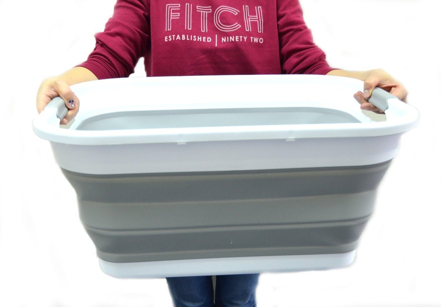 SAMMART 41L (10.8 gallon) Collapsible Plastic Laundry Basket-Foldable Pop Up Storage