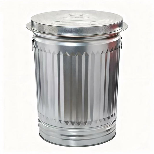 31 Gallon Metal Trash Can with Lid, Durable Silver Garbage Can-Easy to Clean,Suitable for Outdoor, Kitchen, Office