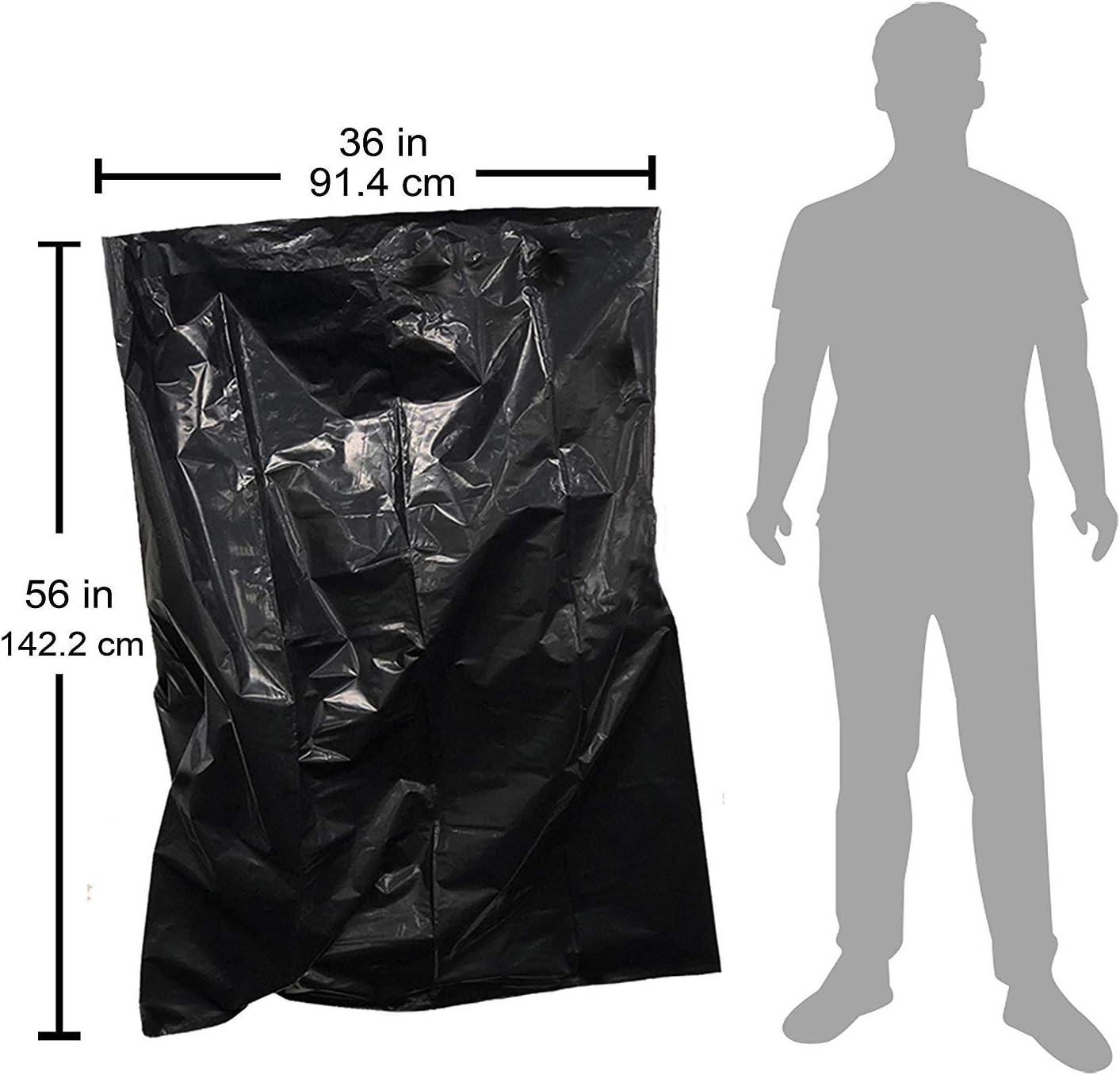 Reli. Contractor Garbage Bags 55 Gallon | 20 Trash Bags | Heavy Duty | Black Contractor
