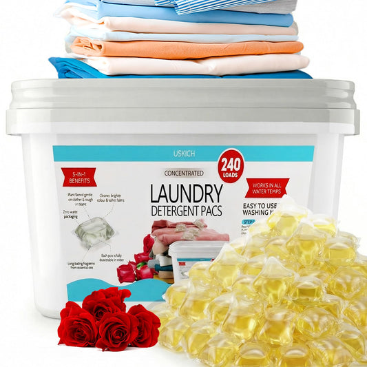 240 Pack Laundry Detergent Pods- 5-in-1 Stain Remover Laundry Soap Pods- Ultra