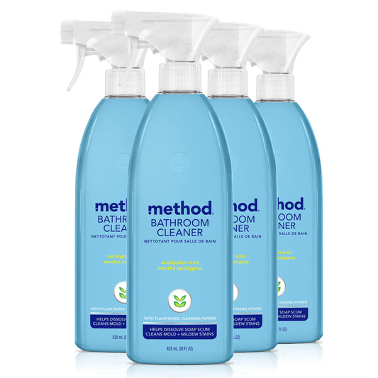 method Bathroom Cleaner, Eucalyptus Mint, 28 fl oz, 4 Pack