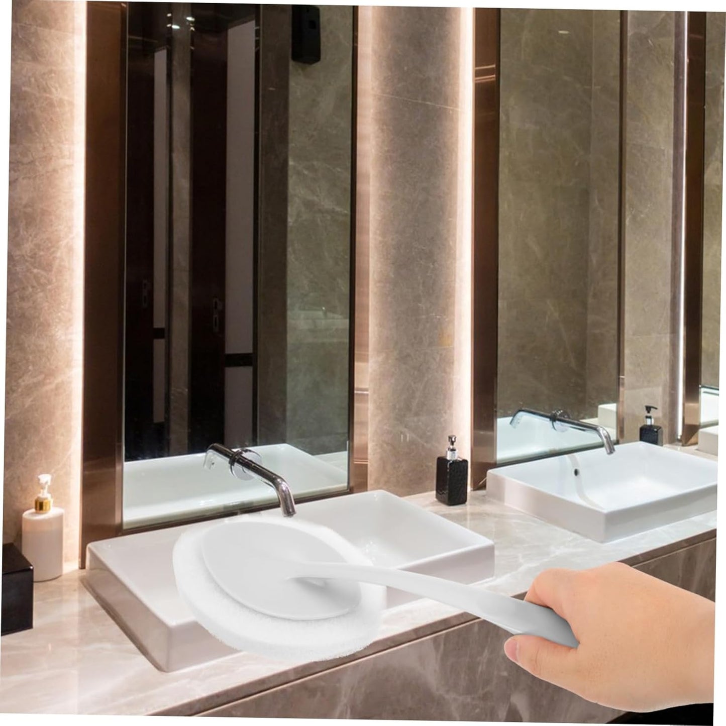 Sponge Brush Cleaning Tool for Bathroom Kitchen Durable Descaling Scrubber Lightweight Portable Suitable for Home Restaurant Hotel Use Gray