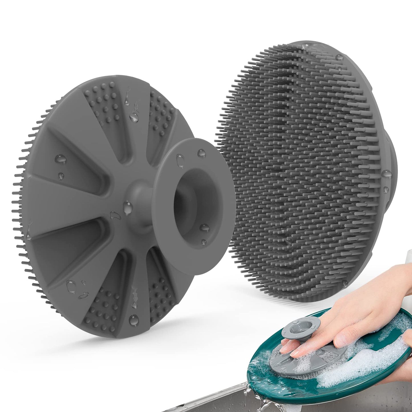 Silicone Dish Scrubber, Non-Scratch Scrub Spong for Washing Dish, Pot, Pan