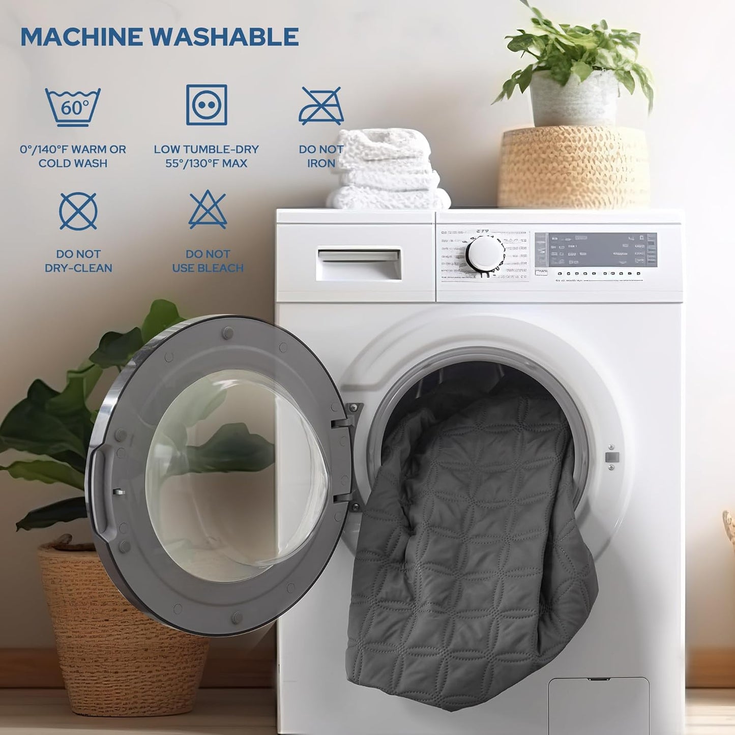 BEDLORE Waterproof Mattress Protector, Noiseless Queen Size Mattress Pad with Deep Pocket Fitted Up to 6"-18", Soft Breathable Dirt-Proof Bed Mattress Cover Washable Bedroom, Hotel (Gray)