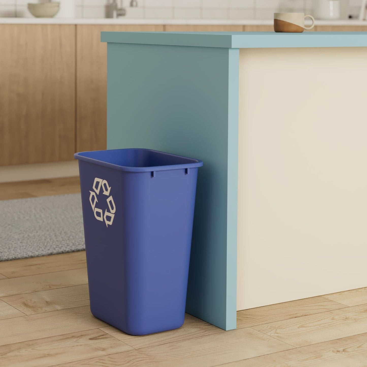 Rubbermaid Commercial Products Deskside Recycling Can, 10.25-Gallon/41-Quart, Blue Recycling