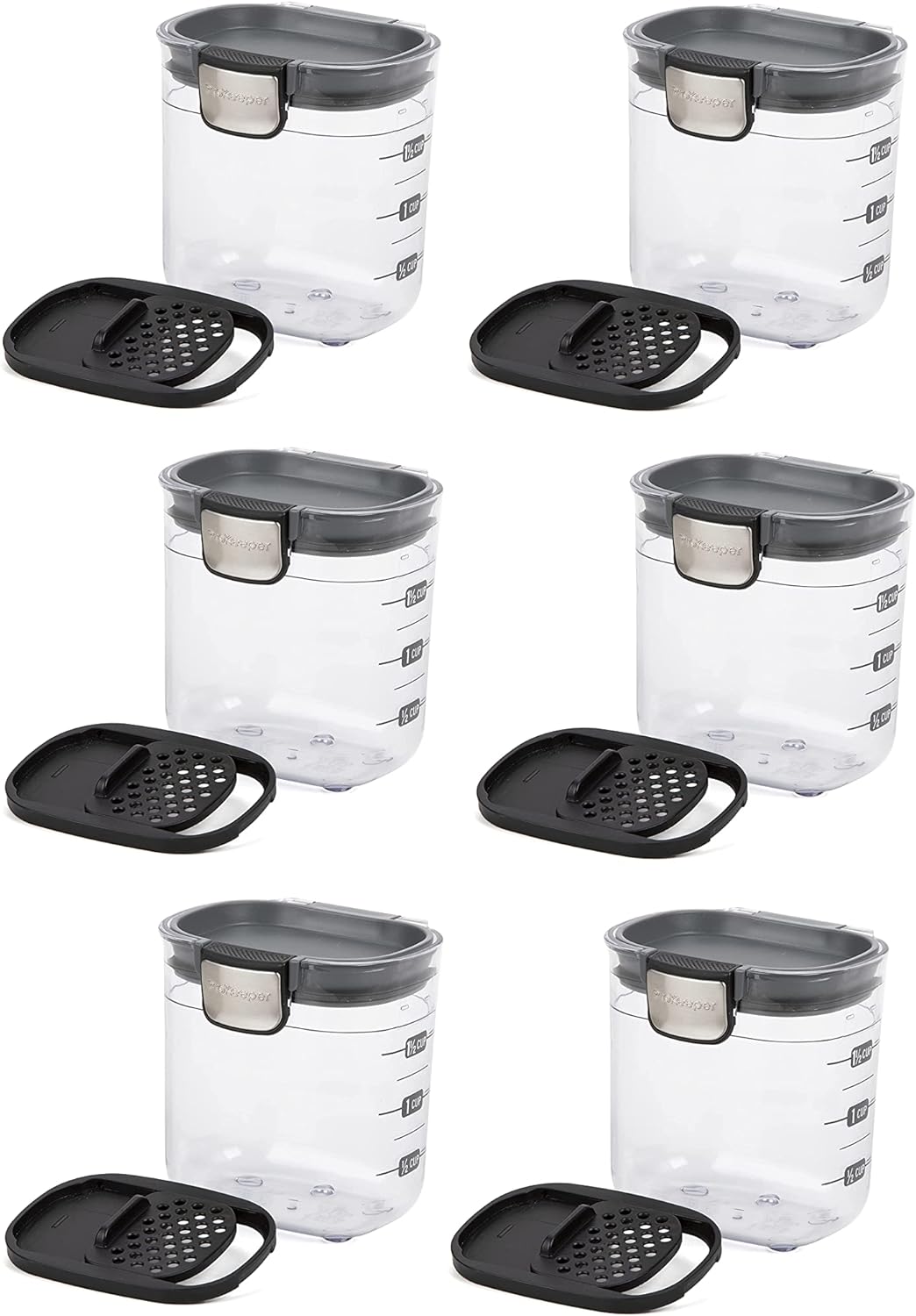Progressive PKS-401 1.5 Cup Mini Prokeeper+ Airtight Silicone Seal Storage Container Great For Spices & Baking Acessories (6- Piece)