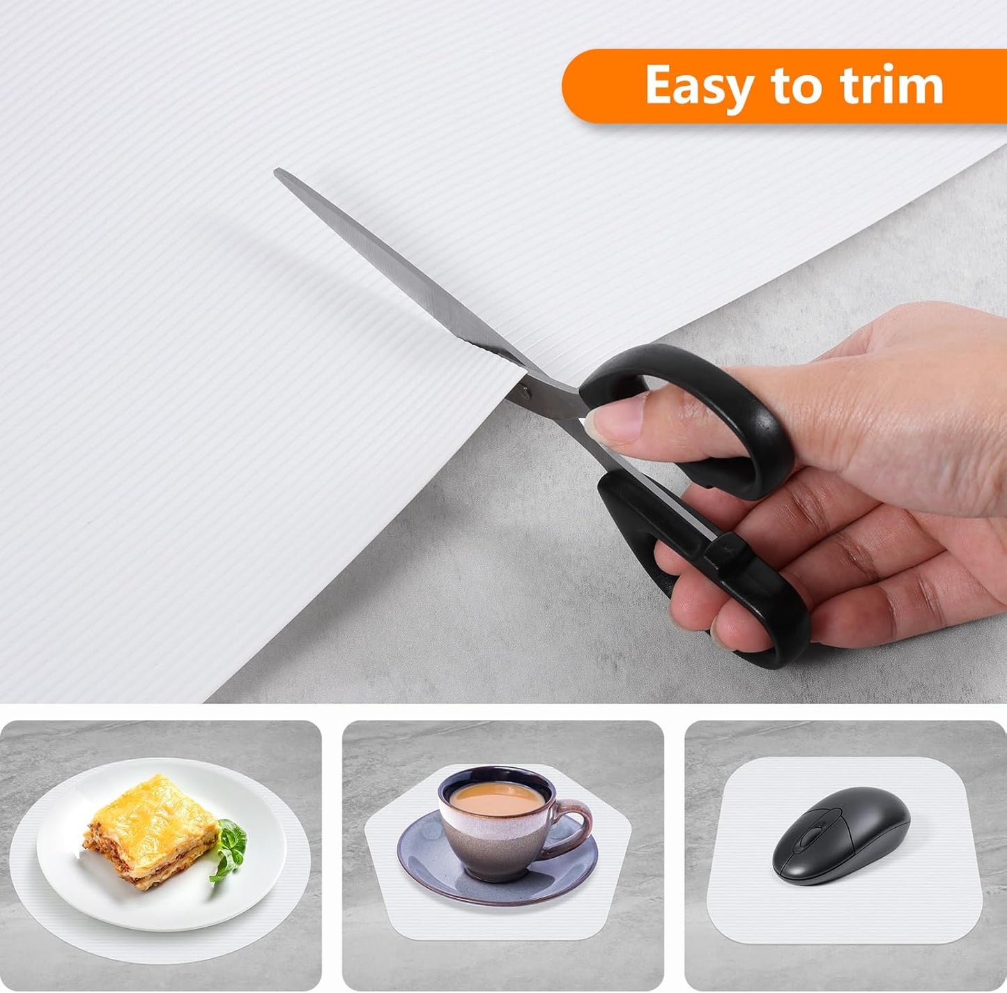 Shelf Liners for Kitchen Cabinets Drawer Liner Non Adhesive Cupboard Mat EVA Material Waterproof Refrigerator Mats Washable Fridge Liner for Cupboard and Desks Liner White 11.8 x 393.7 Inches