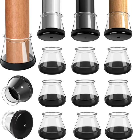 28 Pcs Chair Leg Sliders for Carpet, Round Chair Glides, Silicone Furniture Leg Protectors Caps, Carpet Protectors Table Feet Covers Cups, Teflon Furniture Pads Sliders (Fit:13/16" ~ 1-3/16")