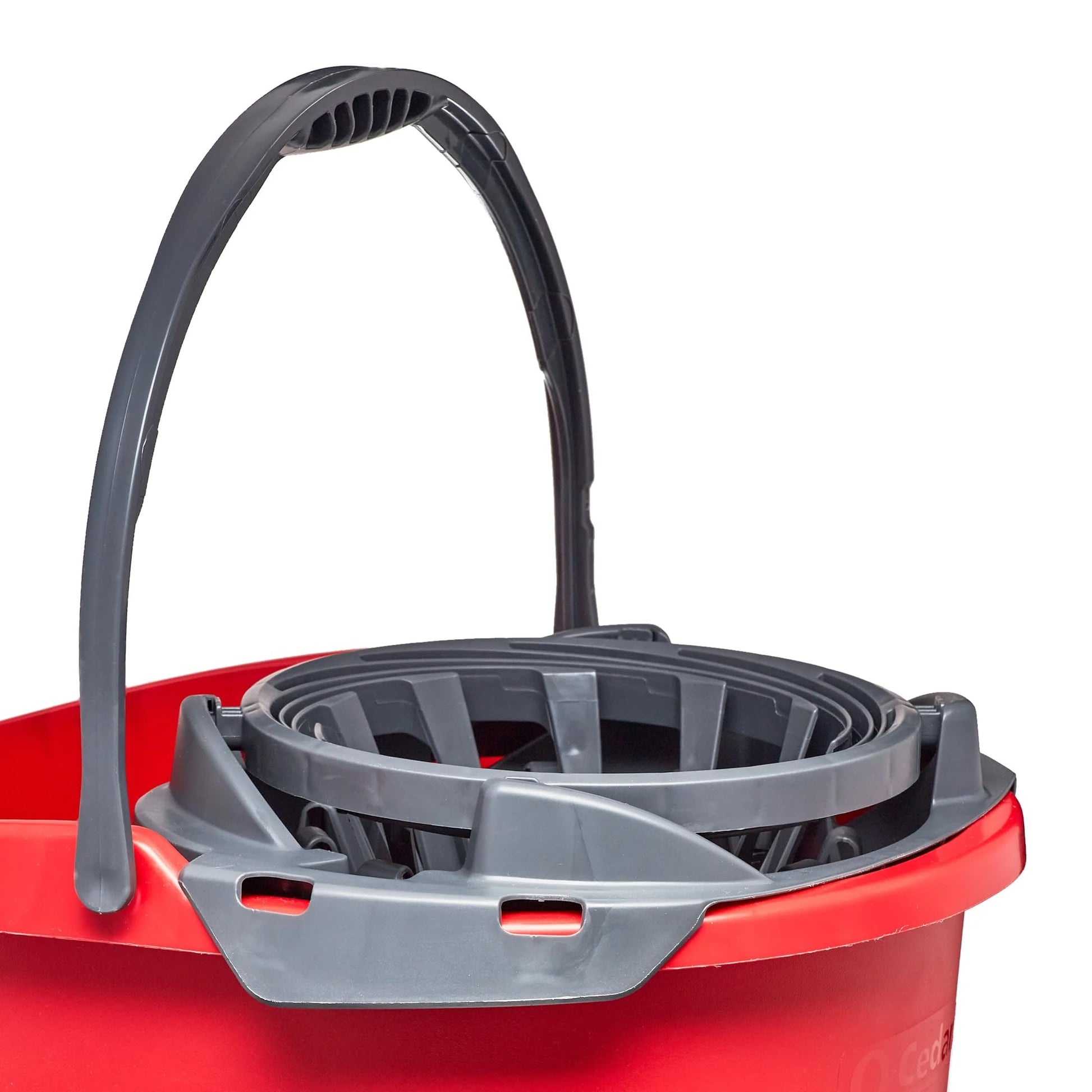 DqOasd Quick Wring Bucket, 2.5 Gallon Mop Bucket with Wringer, Red