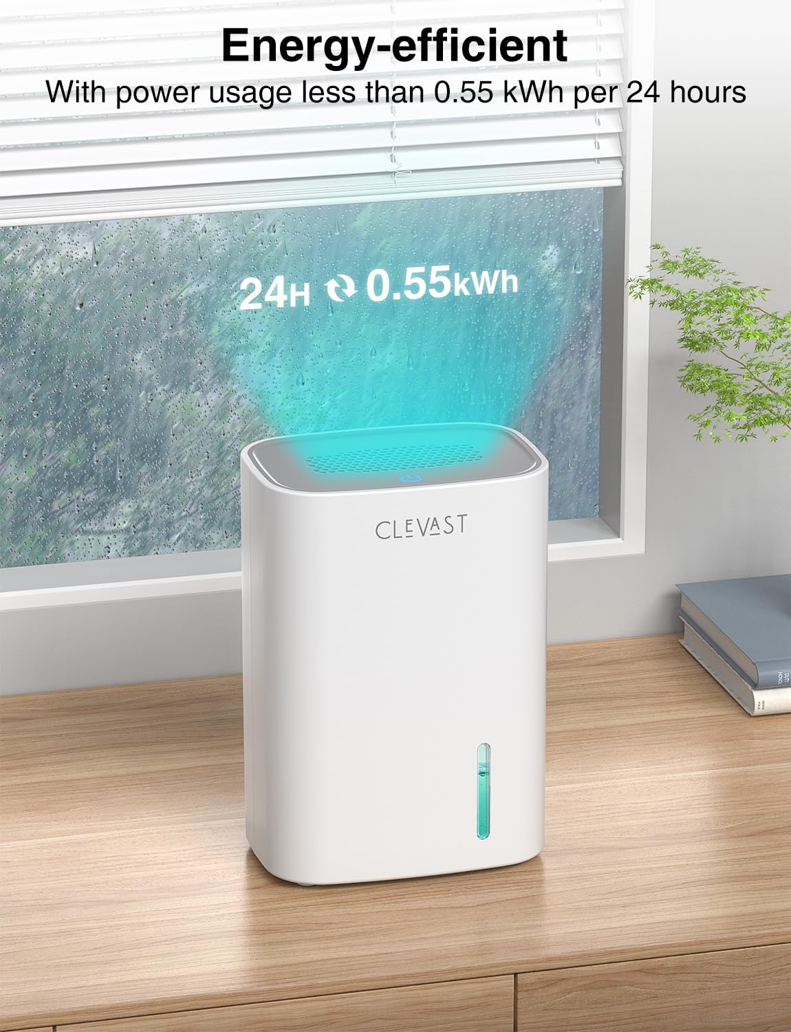 CLEVAST Small Dehumidifier for Bathroom, Bedroom, Quiet Operation, Portable