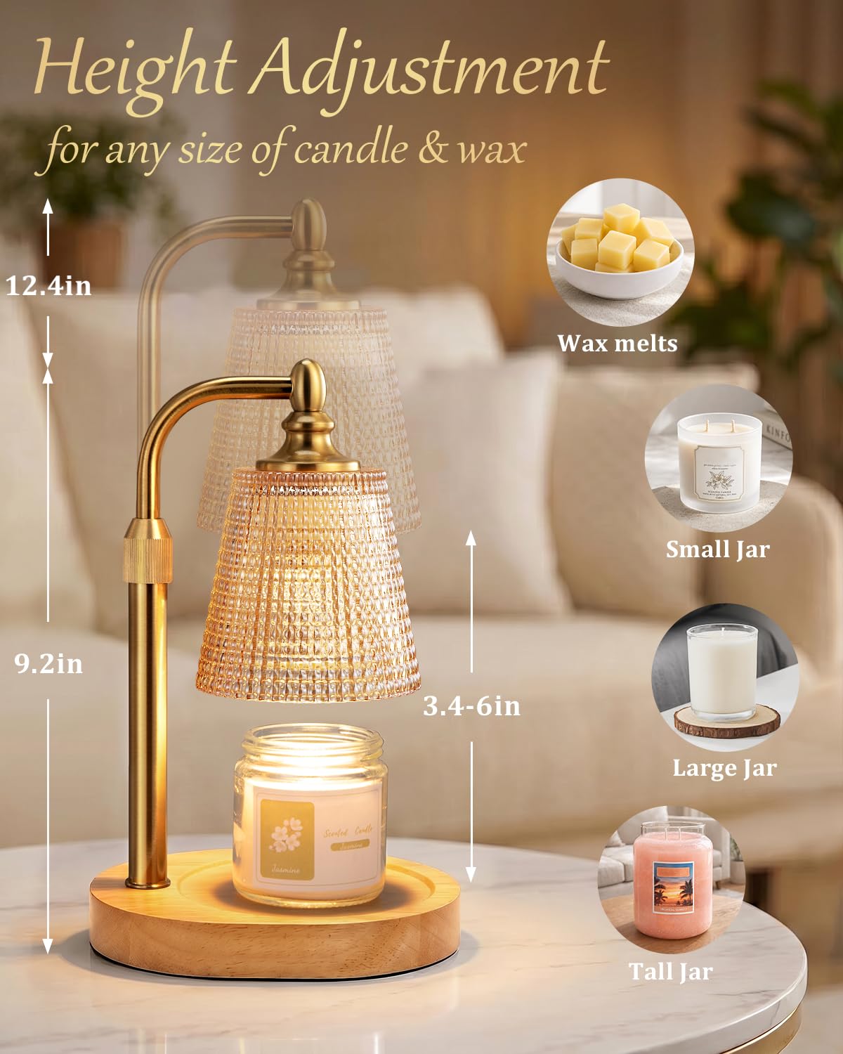 Candle Warmer Lamp with Timer,Birthday Gifts for Women Mom Home Decor