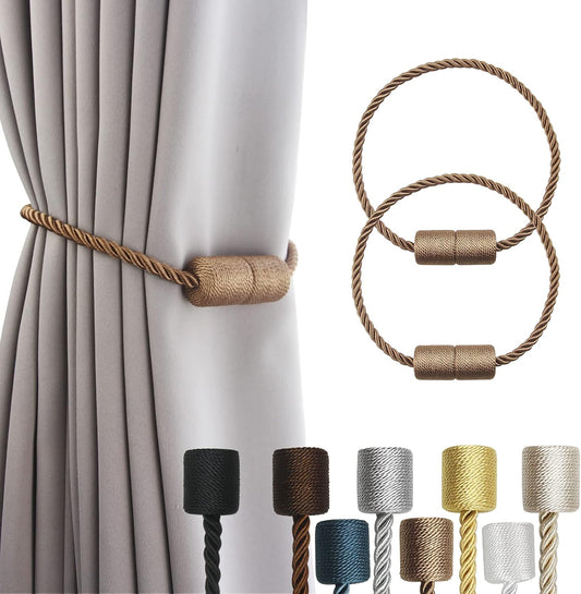 2 Pack Strong Magnetic Curtain Tiebacks Outdoor Elegant Decorative Tie Backs Modern Rope Tiebacks