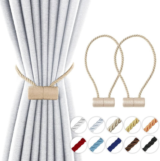 18 Inch Strong Magnetic Curtain Tiebacks, Curtain Holdbacks Modern Upgrade Strong 2021 New Twisted