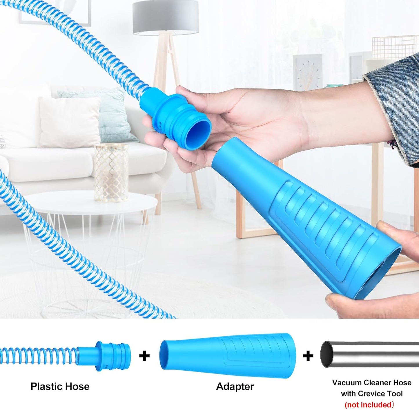 Sealegend Dryer Vent Cleaner Kit Dryer Lint Vac Attachment with Brush, Lint Remover, Dryer Vent Vacuum Hose Cleaning Tools, Blue