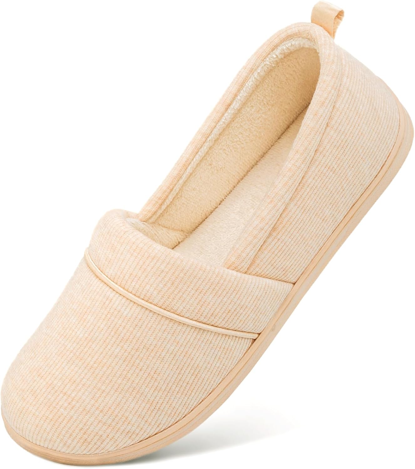 HomeTop Women's Comfy Loafer Slippers Lightweight Memory Foam Non-slip Indoor House Shoes