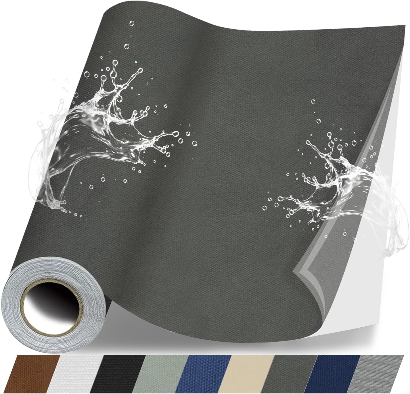 Fabric Repair Patches, 35X79 Inch Canvas Self-Adhesive Fabric Patches Tape Durable, DIY Large Canvas Repair for Sofa, Couches, Furniture, Chair, Clothing （35X79 Inch, Dark Grey）