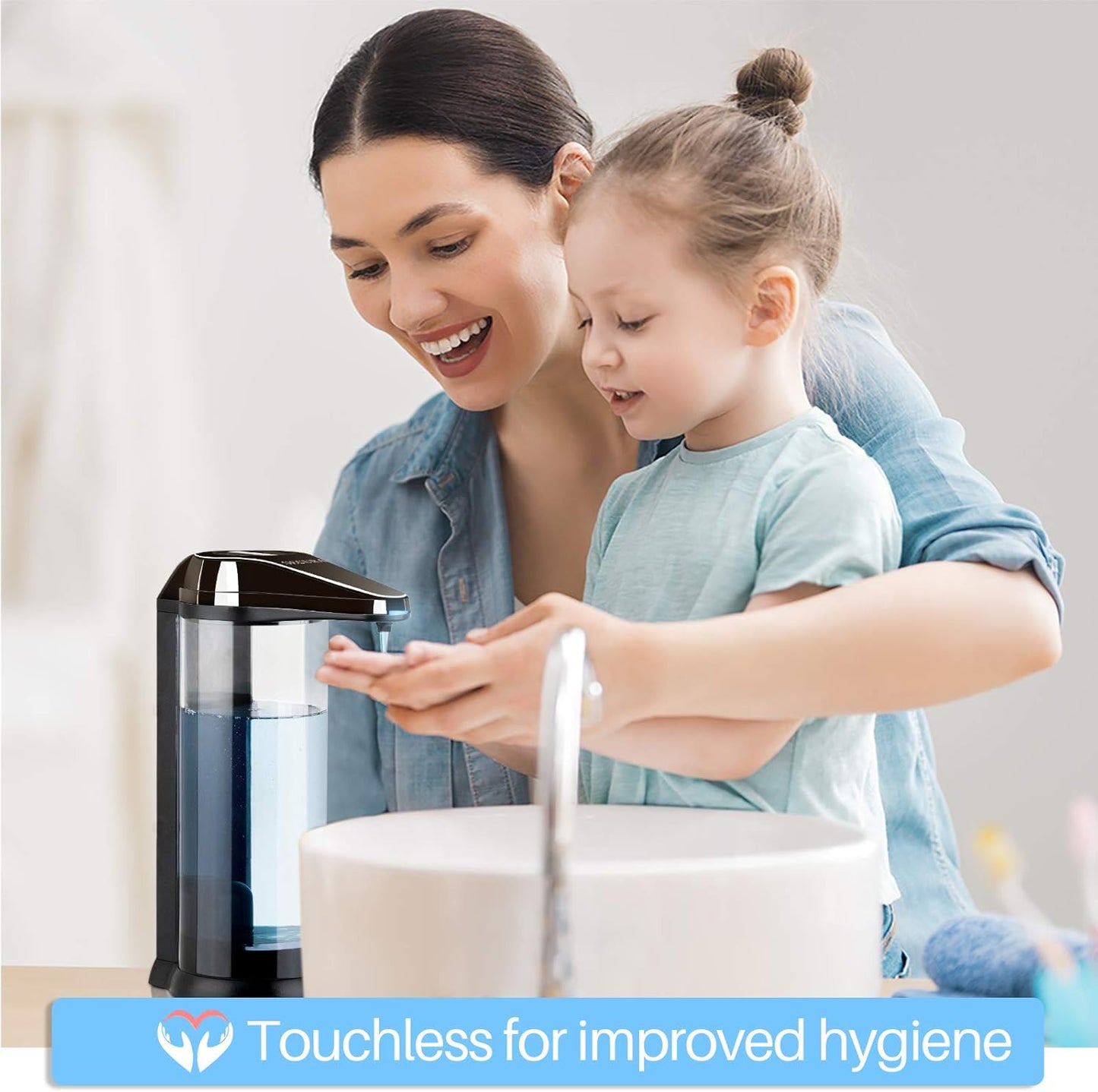 Secura 17oz / 500ml Premium Touchless Battery Operated Electric Automatic Soap Dispenser w/Adjustable Soap Dispensing Volume Control Dial (Dark Gunmetal)