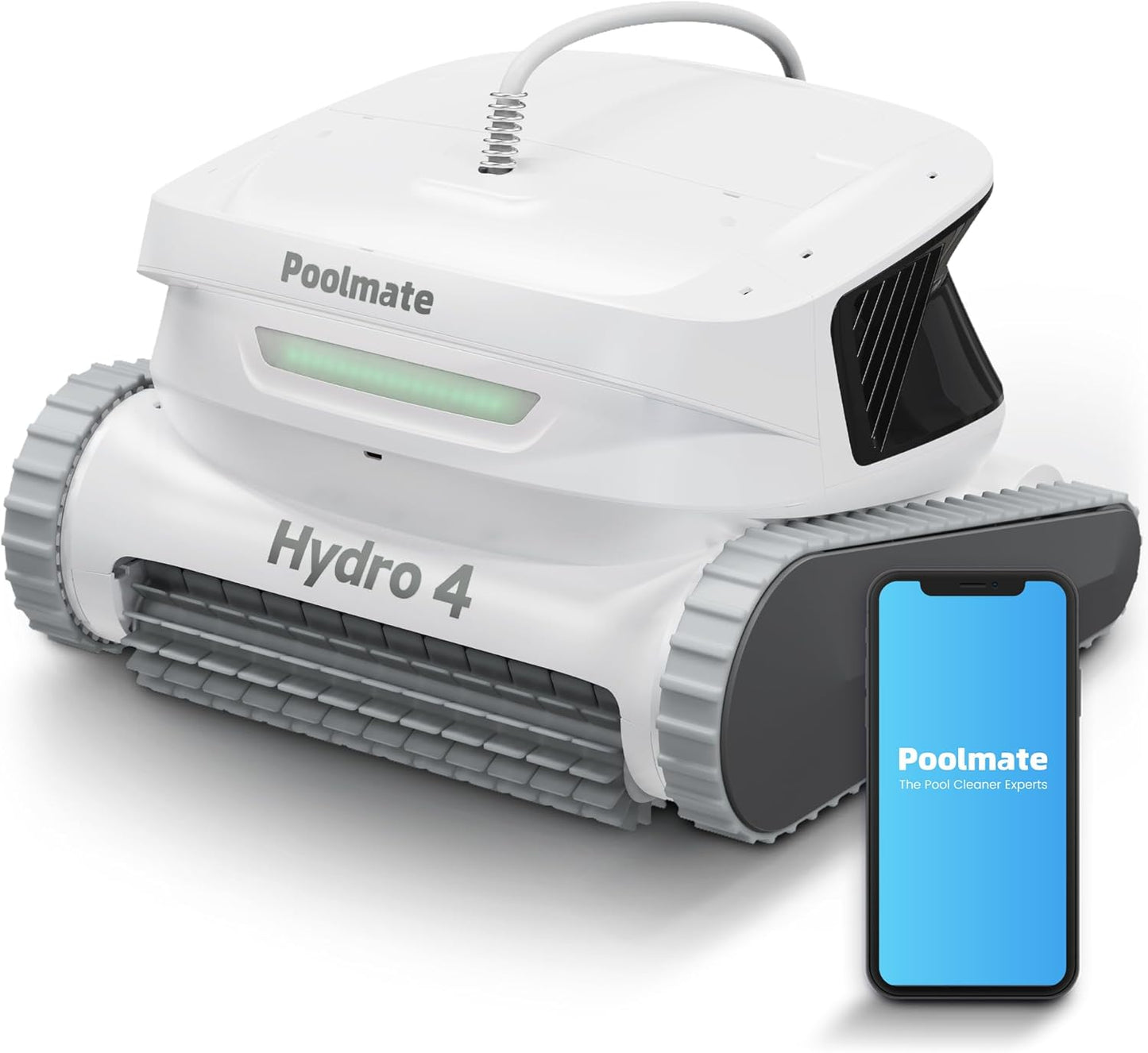 Poolmate Hydro 4 Corded Robotic Pool Cleaner, Pool Vacuum for Inground Aboveground Pools, 4.1L Filter Basket, Floor Wall Waterline Cleaning, Pool Cleaner Robot Ideal for Pools up to 50 FT in Length