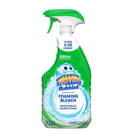 Scrubbing Bubbles Foaming Bleach Bathroom and Shower Cleaner Disinfectant Spray, Helps Erase Mold &