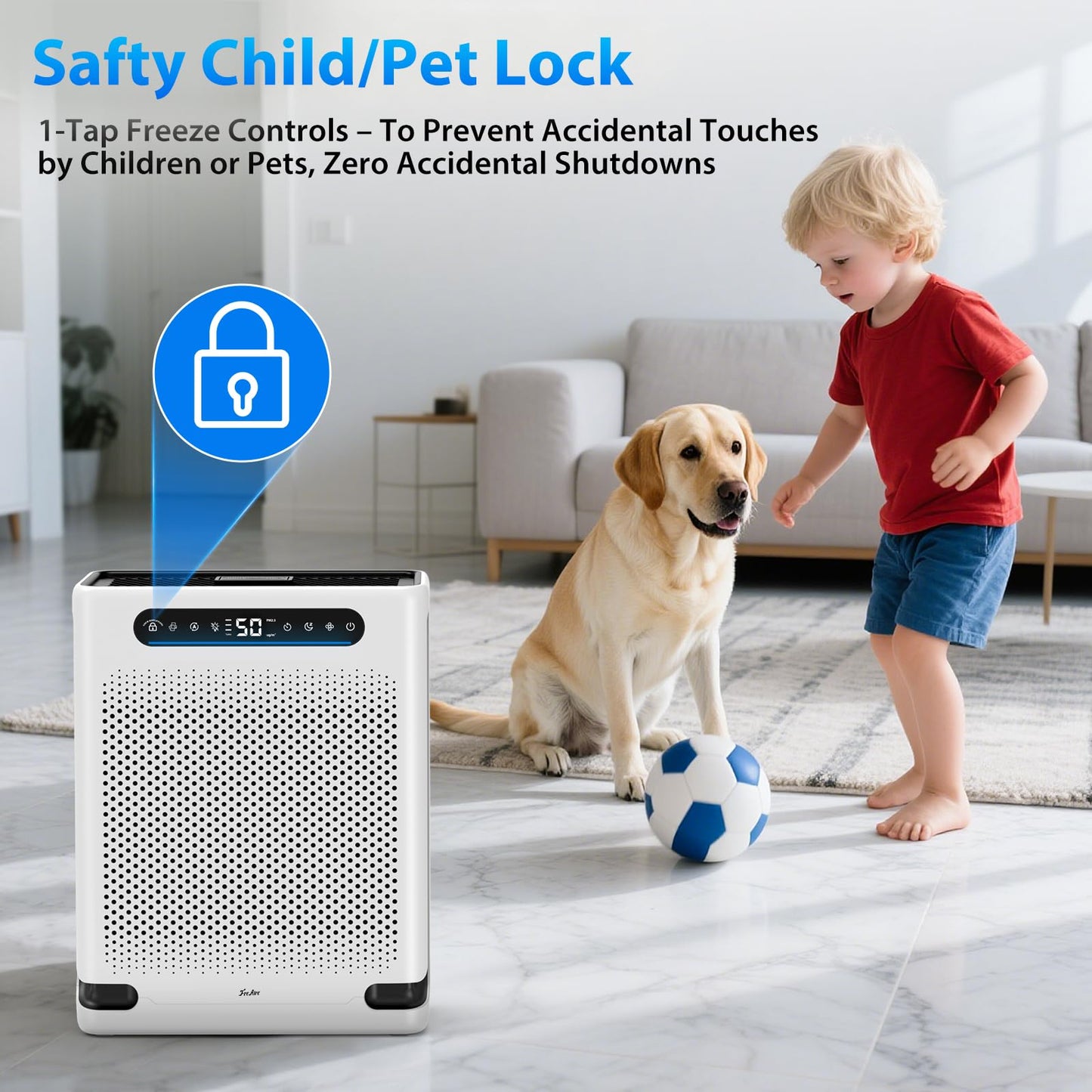 FreAire Air Purifiers for Home Large Room Up to 2600 Ft², HAP605, White