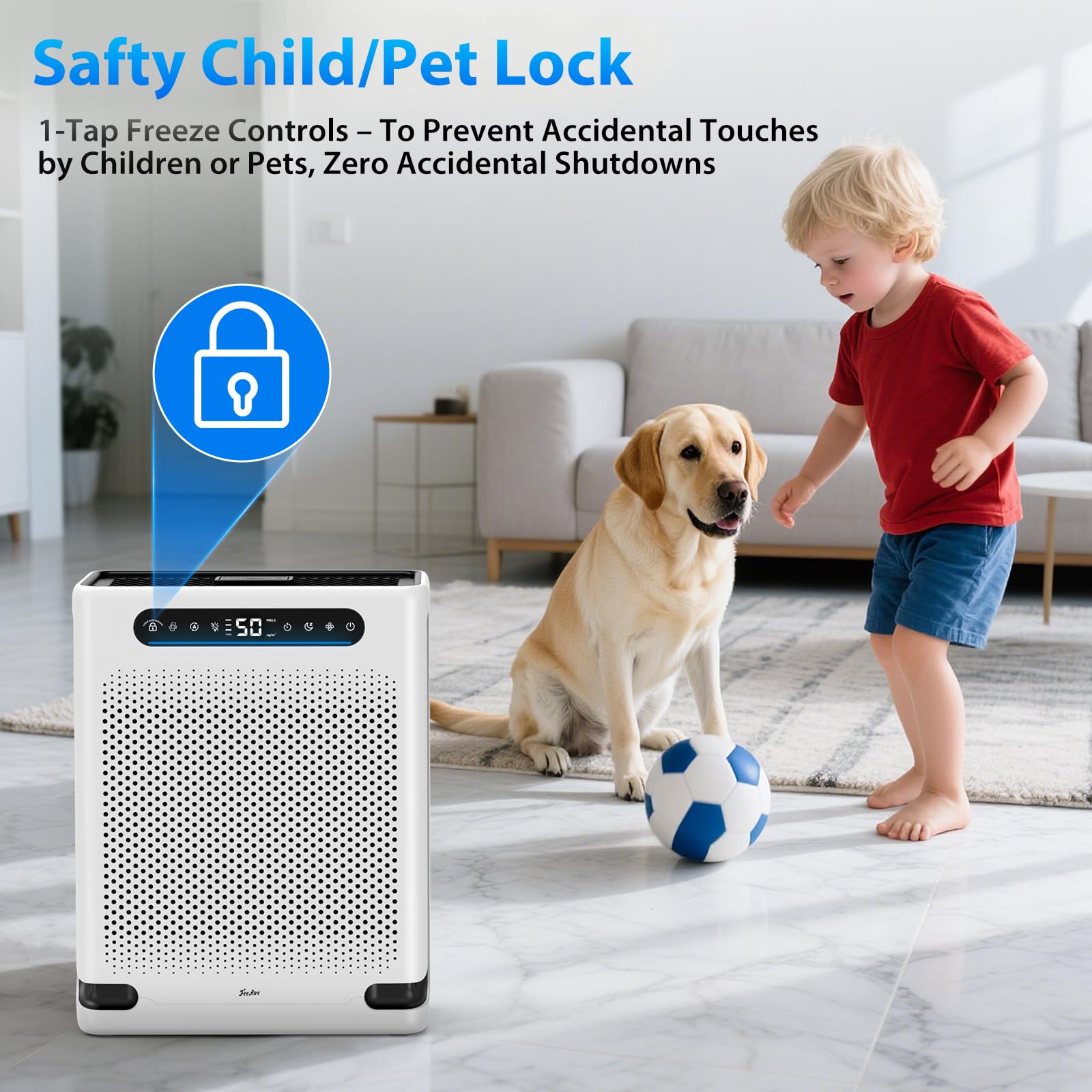 FreAire Air Purifiers for Home Large Room Up to 2600 Ft², HAP605, White