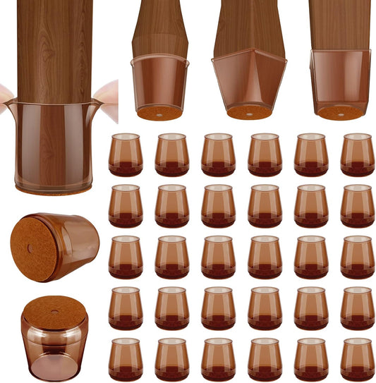 BALEINE 32 Pack Silicone Chair Leg Floor Protectors, Stool Leg Protectors Cap, Non-Slip Chair Leg