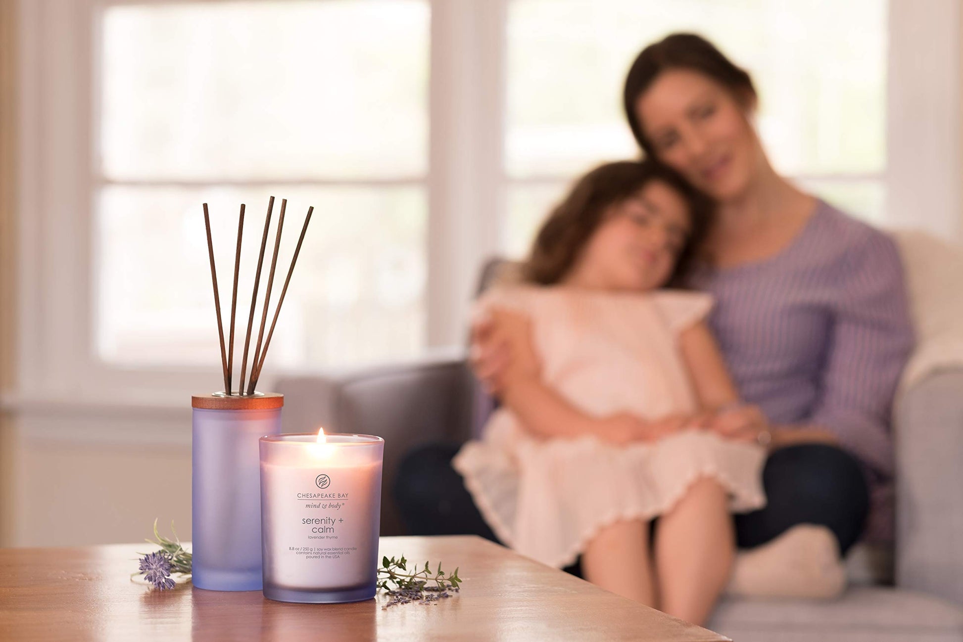 Chesapeake Bay Candle Scented Candle Serenity + Calm (Lavender Thyme) Coffee Table Home Décor