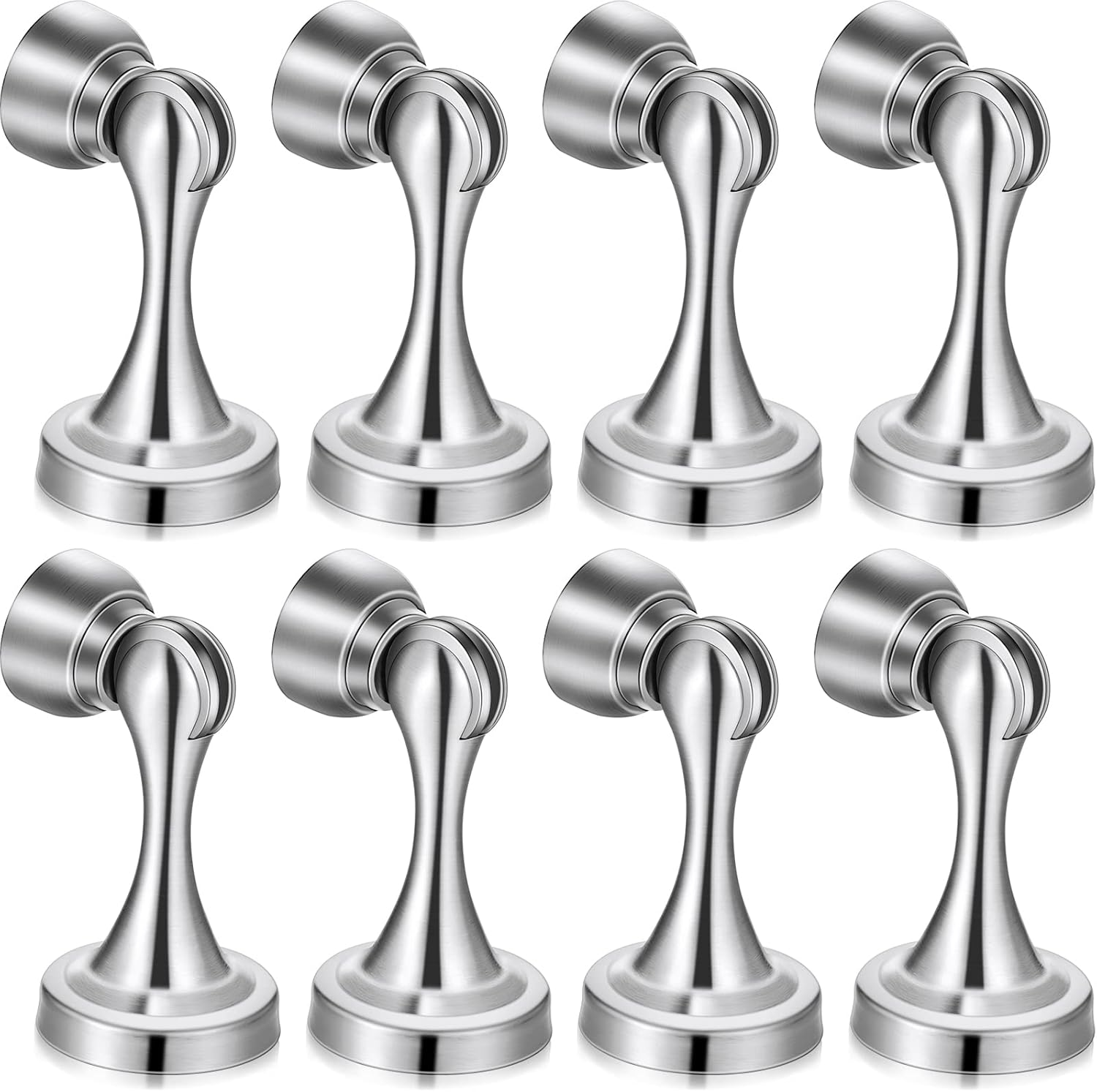 8 Pcs Magnetic Door Stoppers Stainless Steel Door Stops Magnetic Catch Holder with Screws for Wall