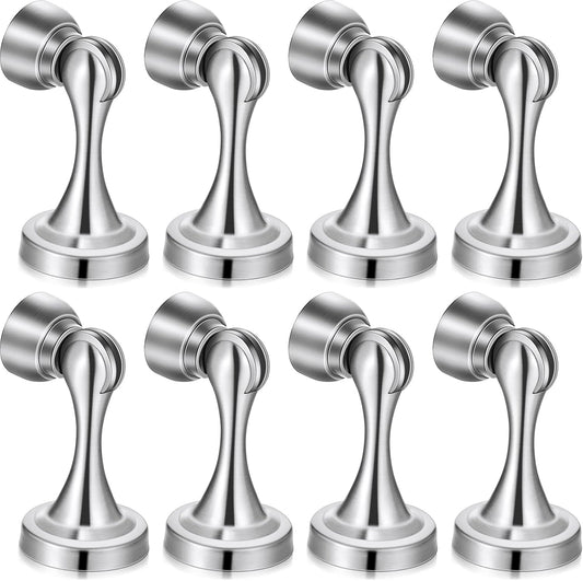 8 Pcs Magnetic Door Stoppers Stainless Steel Door Stops Magnetic Catch Holder with Screws for Wall