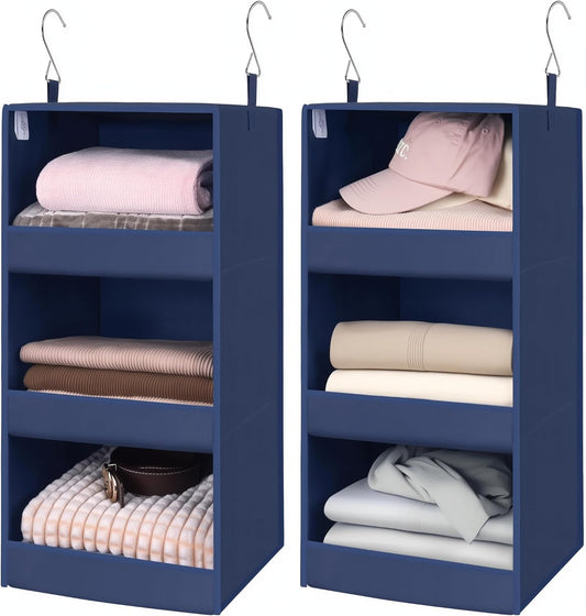GRANNY SAYS 3-Shelf Closet Organizers and Storage, Foldable Hanging Closet Organizer, Closet