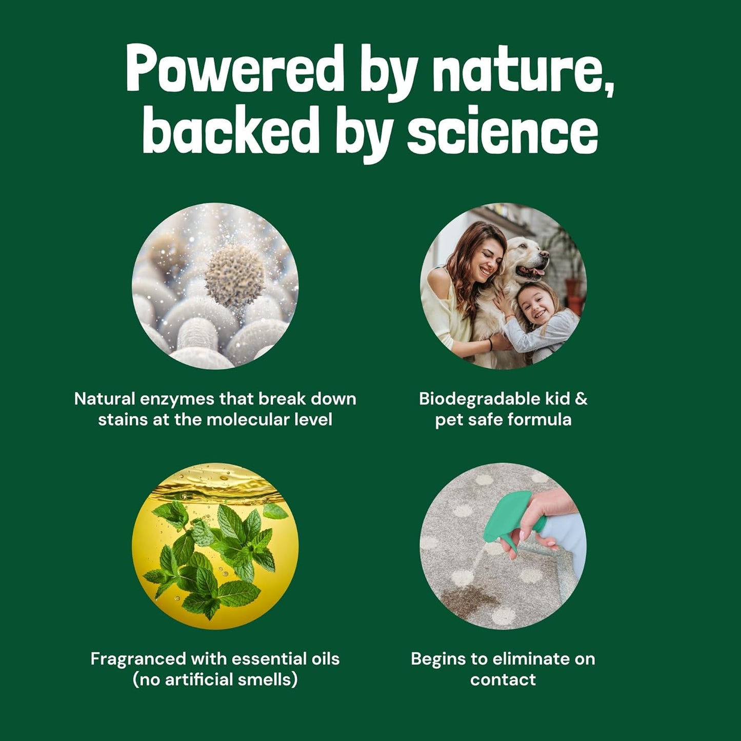 Sunny & Honey Pet Stain & Odor Miracle - 1 Gallon (128 Fl Oz), Spring Mint Scent - Carpet Shampoo, Cat Pee Enzyme Cleaner & Carpet Spot Remover for Upholstery & Mattress