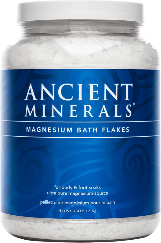 Ancient Minerals Magnesium Bath Flakes - Bathing Alternative to Epsom Salt - Soak in Natural Salts