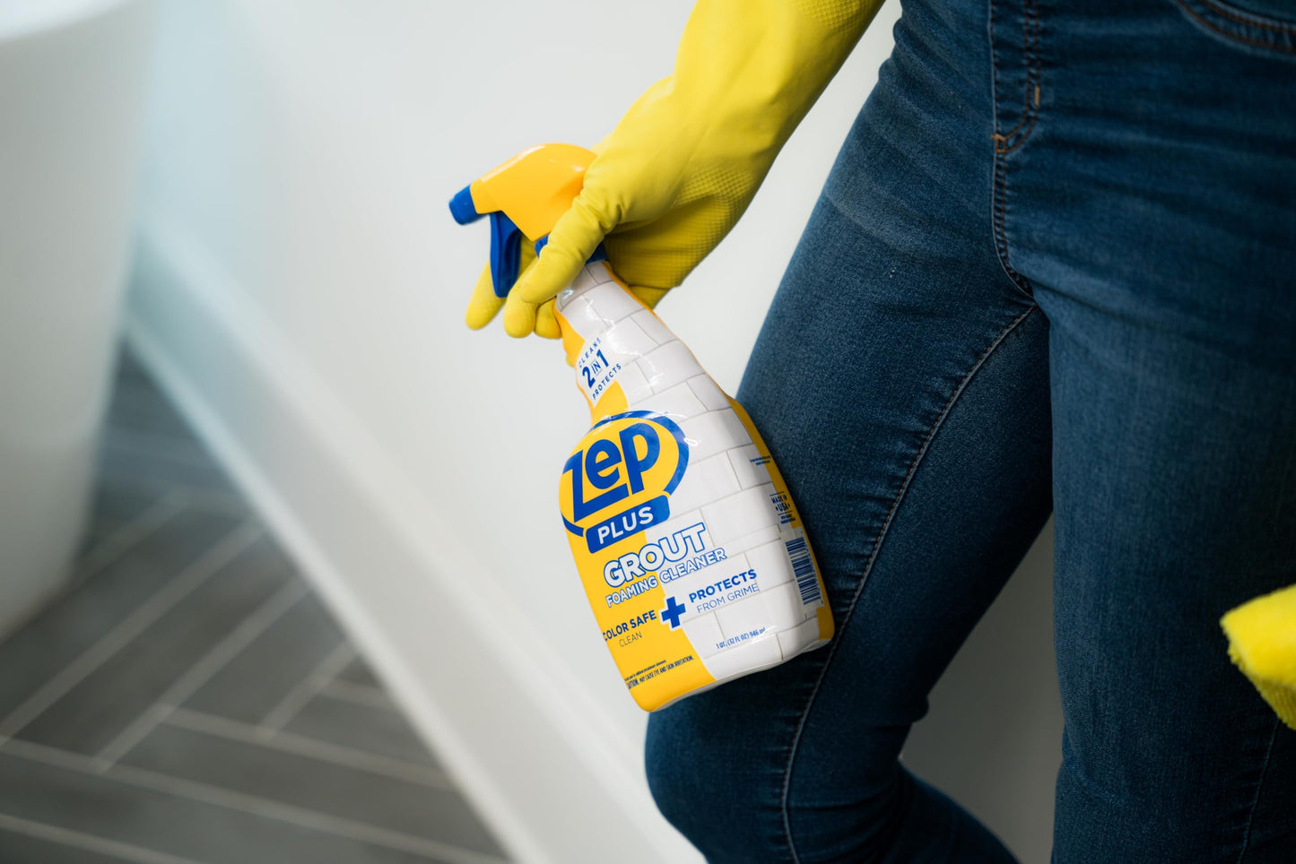 Zep Plus Grout Foaming Cleaner - 32 Fl OZ - R54212-2-in-1 benefits clean while protecting grout