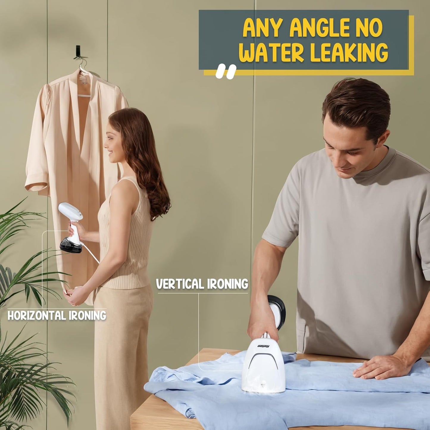 Handheld Steamer for Clothes 1200W, Clothes Steamer with Large 360ml Water Tank, Fast Wrinkle Remover Portable Garment Steamer, Ideal for Home, Office, Travel, White