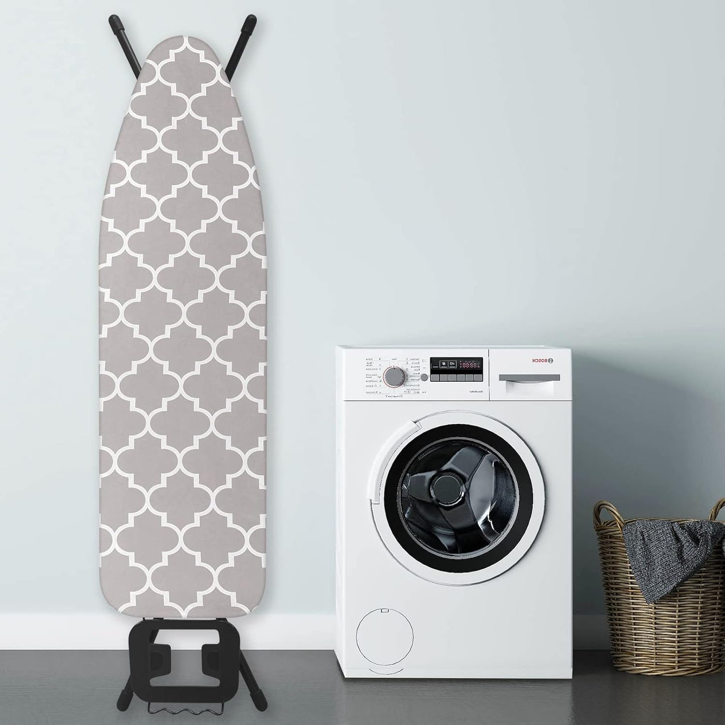 Ironing Board Cover and Pad 15x54 Inch Standard Ironing Board Cover with Elastic Edge and Hook and Loop Fasteners Scorch and Stain Resistant Cotton Ironing Covers with Thick Padding