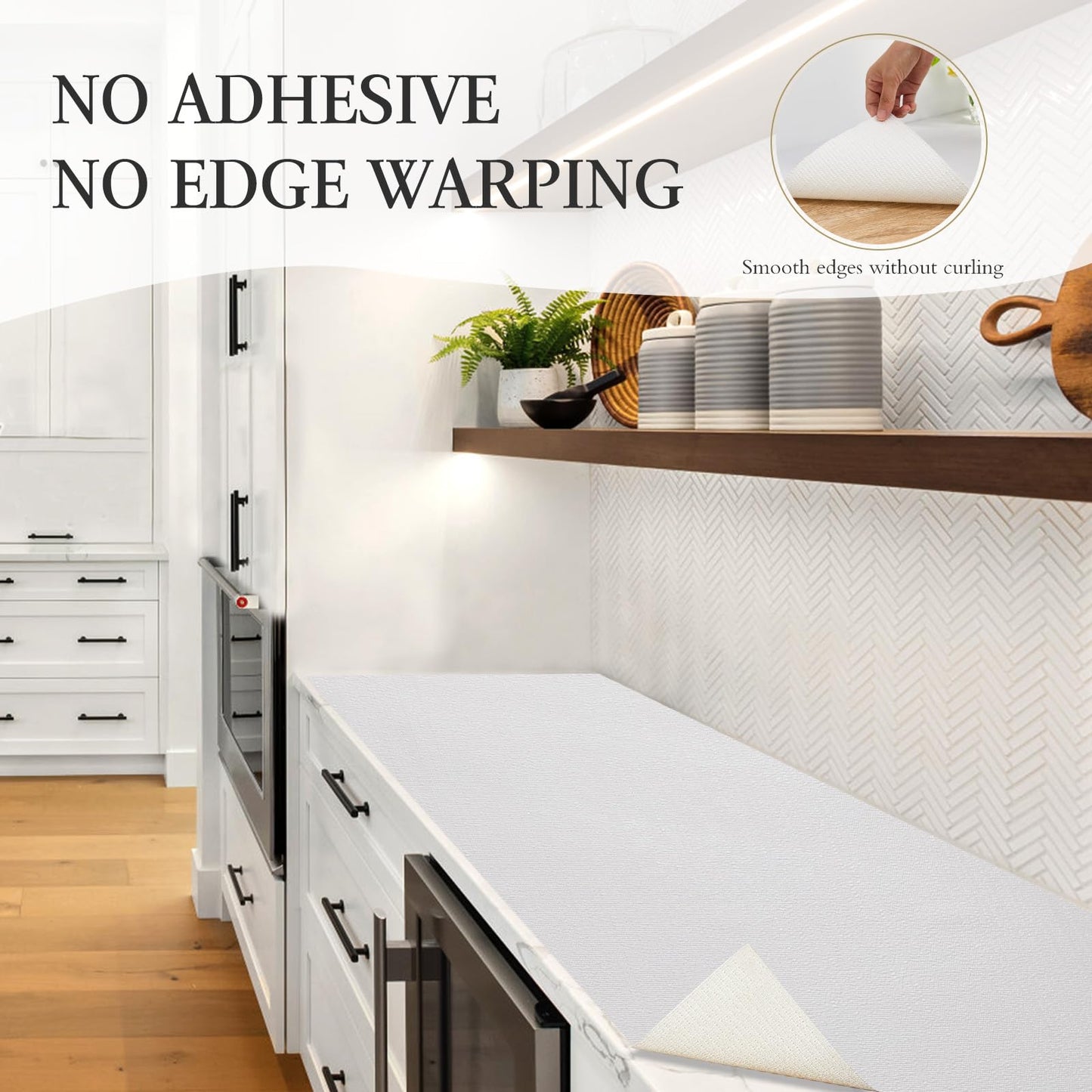 Beautysaid Shelf and Drawer Liner for Kitchen Cabinet Non Adhesive Non Slip