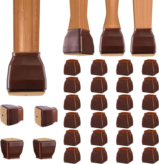 BALEINE 24 Pack Silicone Chair Leg Floor Protectors, Stool Leg Protectors Cap, Non-Slip Chair Leg