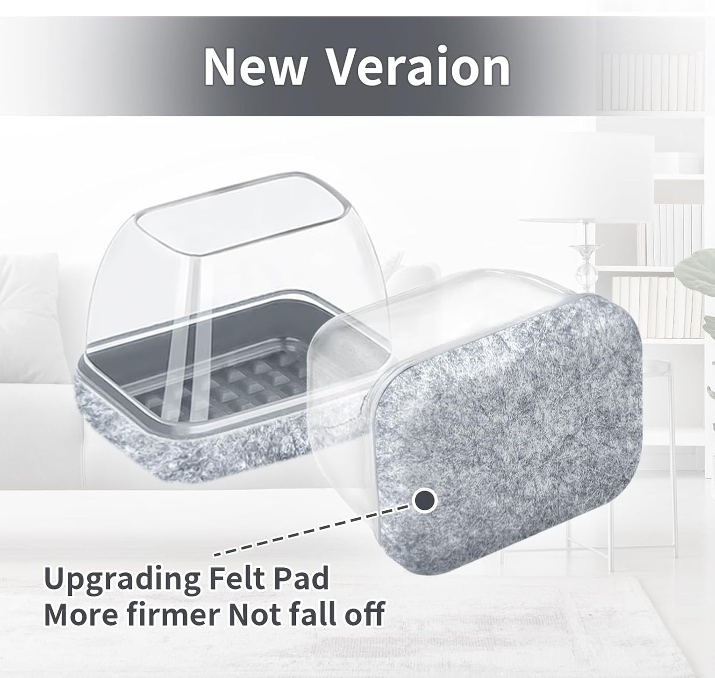 Ezprotekt 16 Pcs Rectangle Grey Felt Chair Leg Floor Protectors for Hardwood Floors, Rectangle Silicone Chair Leg Caps, Furniture Leg Covers Cups for Chair Table (Fit W :0.6-0.8", L: 0.9-1.3")