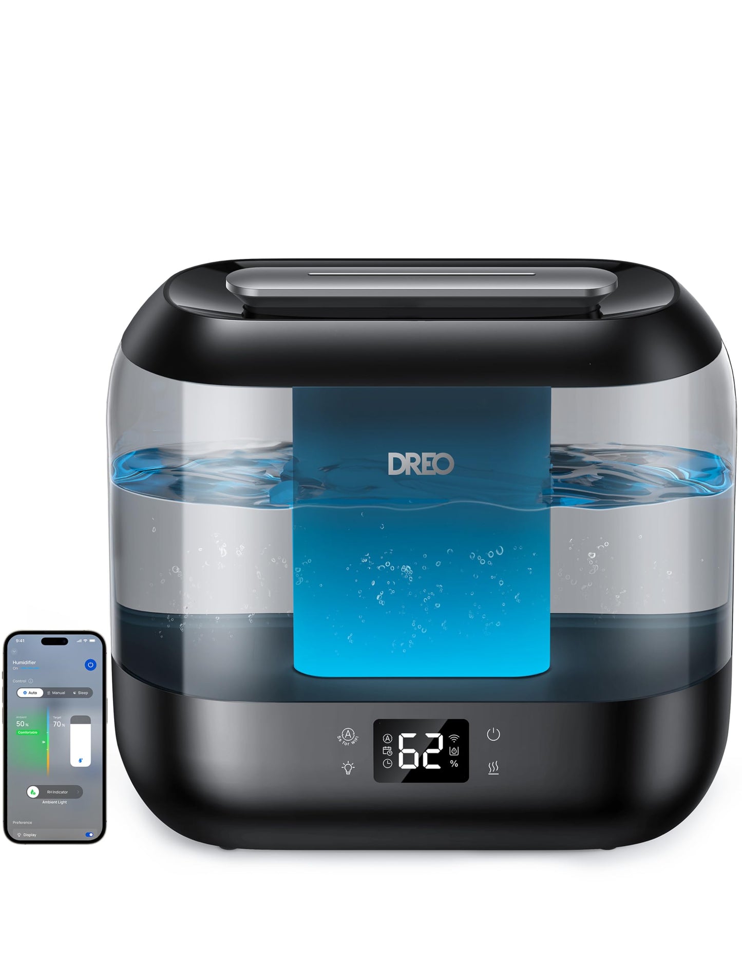 DREO Smart Humidifiers for Bedroom, 4L Cool Mist Humidifier