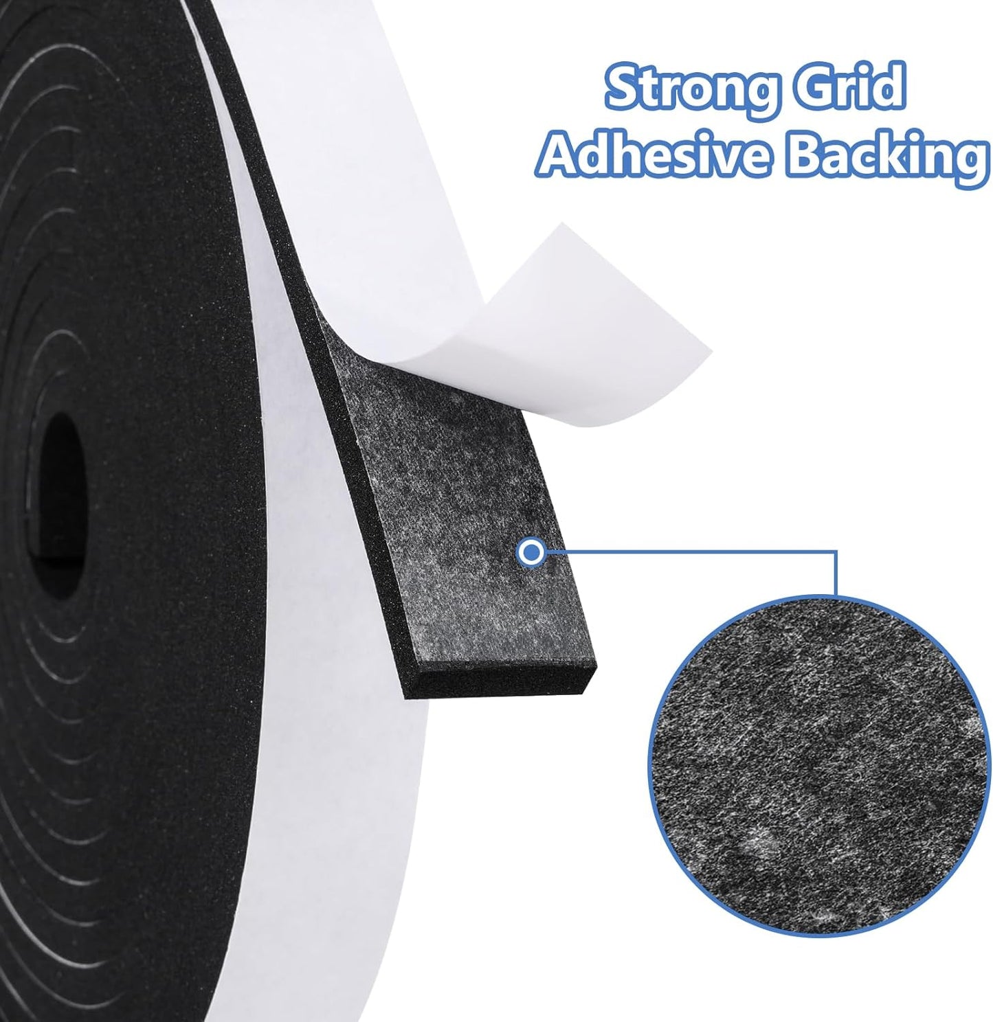 Weather Stripping Door Seal Strip (4/5 Inch X 1/16 Inch X 32Feet), Strong Adhesive, Lightproof, Soundproof, Weatherproof Foam Tape Insulation for Sliding Door, Front Door Frame, Windows- Black