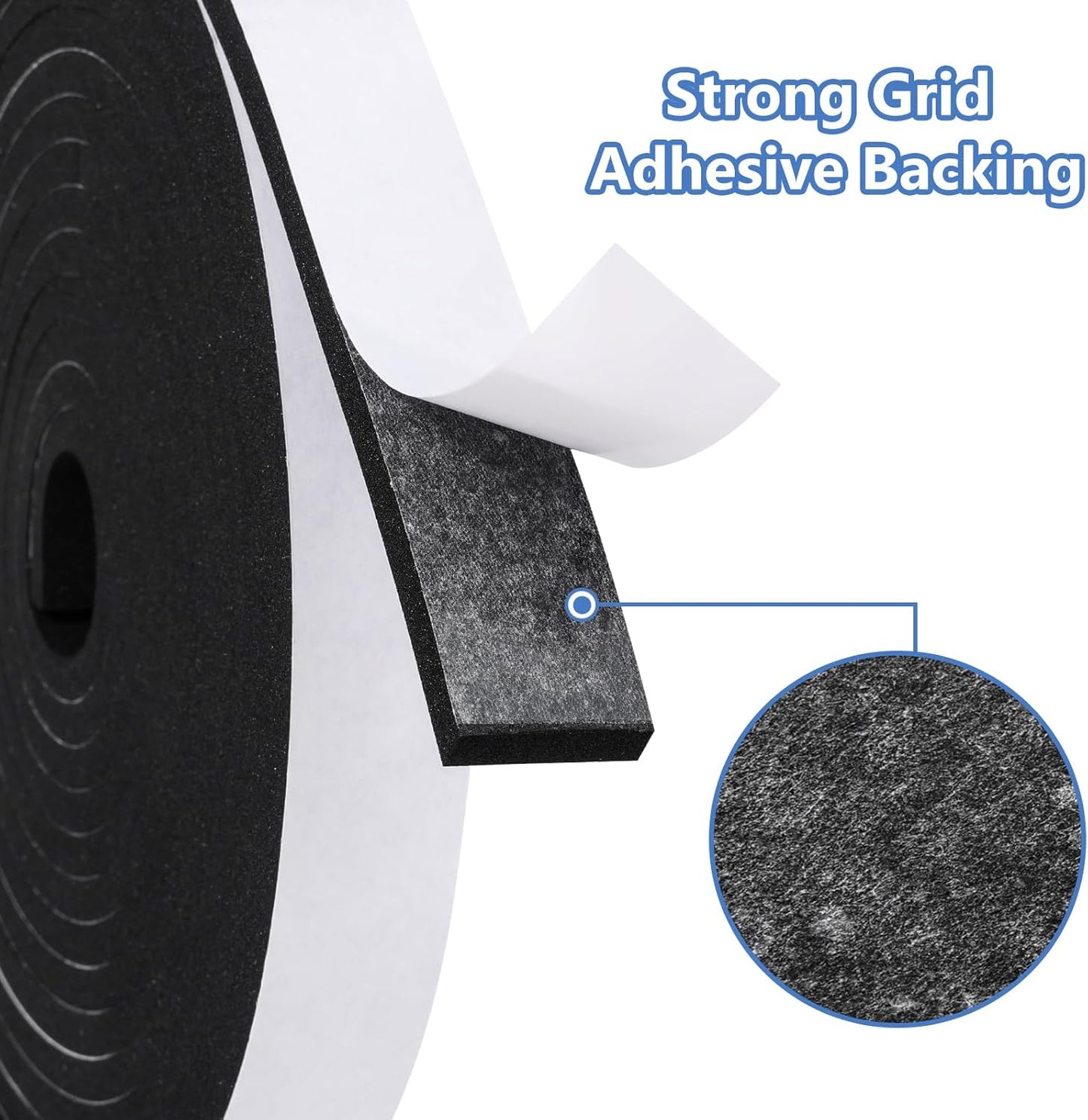 Weather Stripping Door Seal Strip- 2 Inch X 1/8 Inch X 26Feet, Strong Adhesive, Lightproof, Soundproof, Weatherproof Foam Tape Insulation for Sliding Door, Front Door Frame, Windows- Black