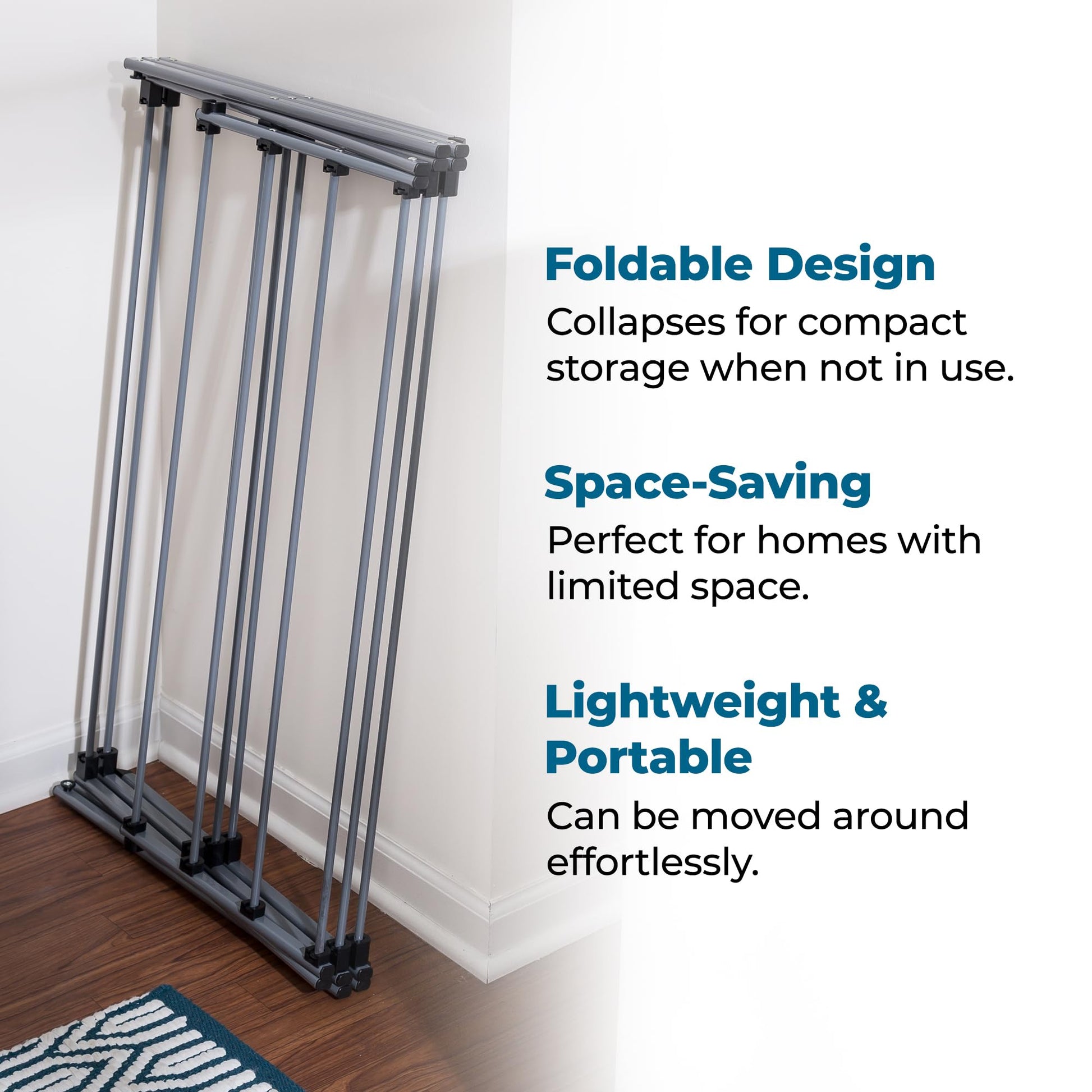 Honey-Can-Do Oversized Collapsible Clothes Drying Rack, 35", 50 lb, Grey