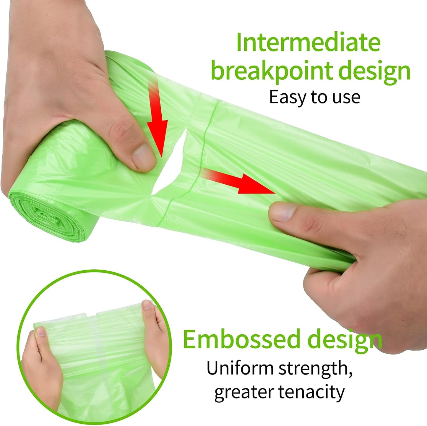 5.2 Gallon Biodegradable Trash Bags (THICKENED) | Eco Friendly, Unscented, 20L Strong Multipurpose Waste Bags for Bathroom Bedroom Office Kitchen, 160 Count | Compostable Garbage Bag by EnvoWise